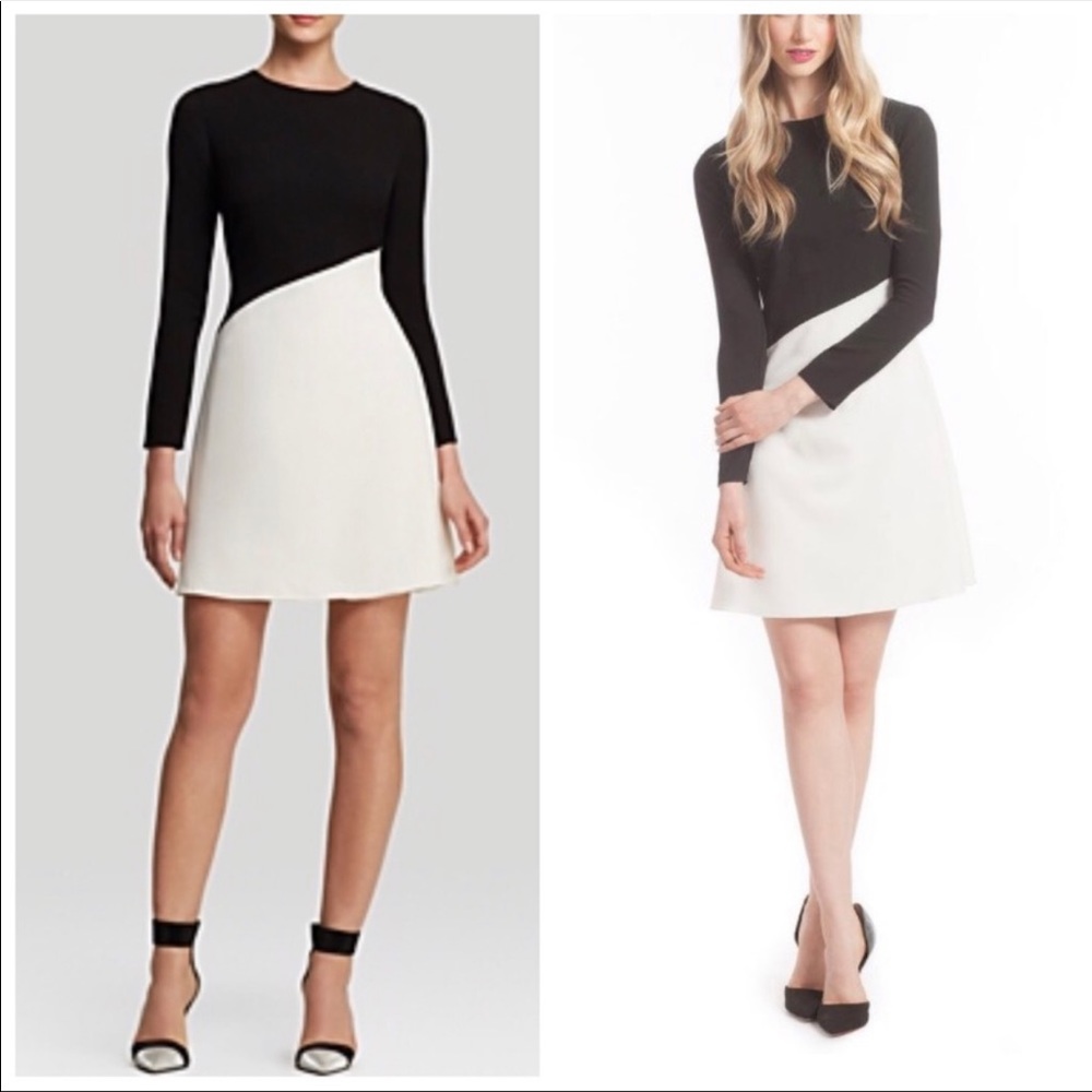 Shoshanna Lihi Color Block Dress Black & White 4 - Picture 2 of 7